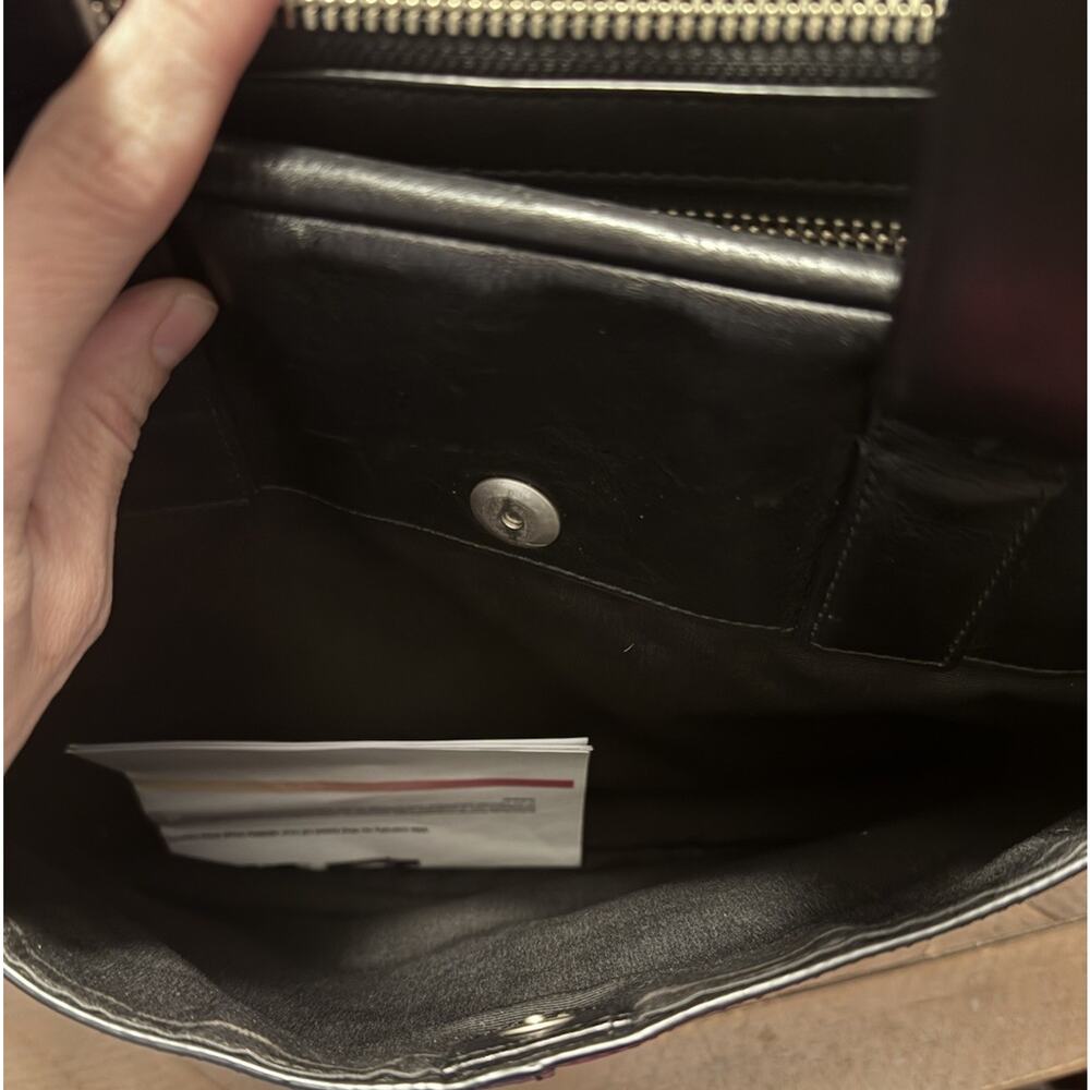 COACH Slim Leather Briefcase Black Vintage Coach - Picture 4 of 11